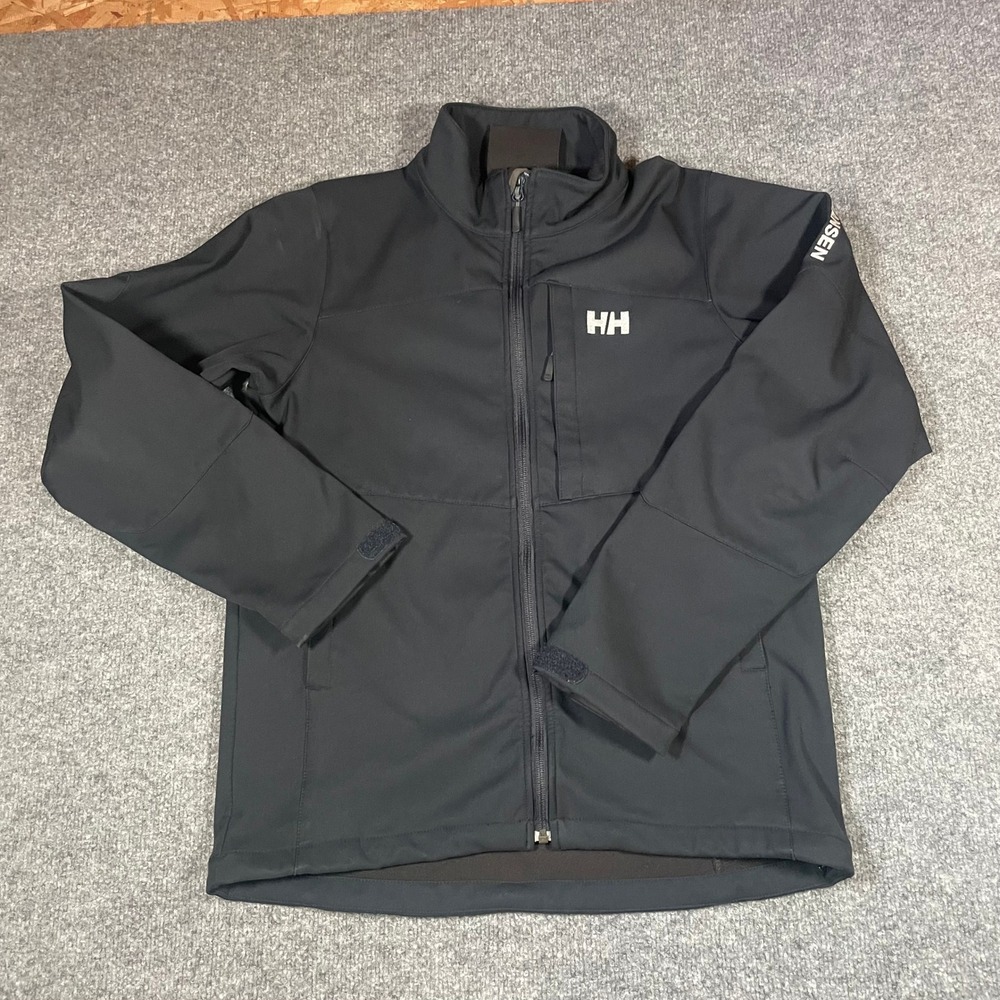Helly Hansen Paramount Softshell Jacket Mens Medium Black Full Zip Logo